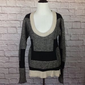 Duffy Sweater Women Medium Black Beige Cashmere